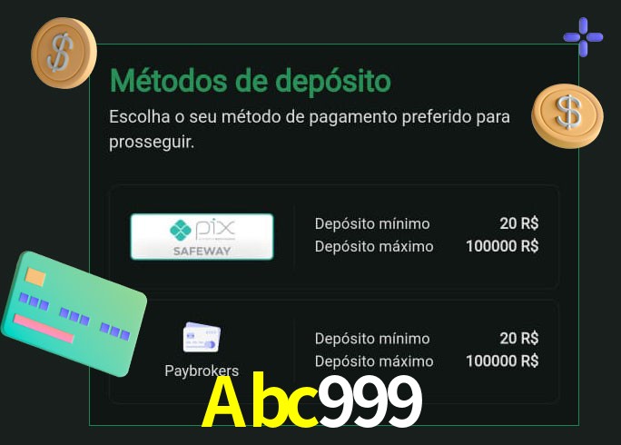 O cassino Abc999 oferece uma grande variedade de métodos de pagamento
